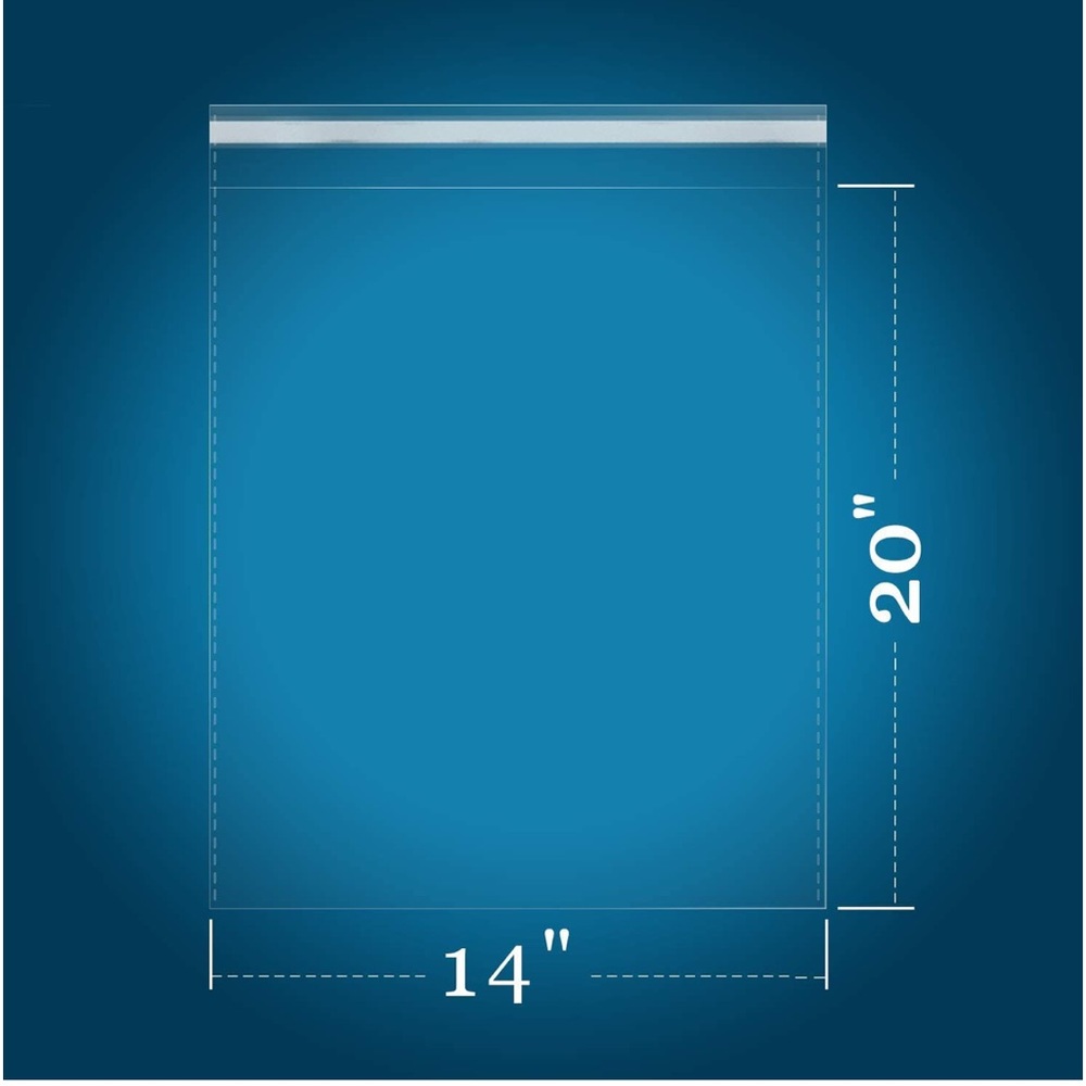 20 XX Large Clear Poly Bags - 14 x 20 inch